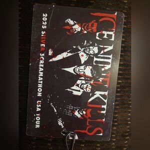 Ice Nine Kills VIP Laminate '25 Silver Screamathon USA Tour — RIP / Psychos Only